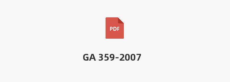 GA 359-2007